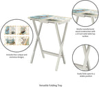 Cape Craftsmen Coastal Bird Folding TV Tray Tables - Shorebird-Themed Design, Perfect for Home, Patio, Beach Decor, Durable & Easy to Store