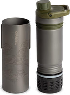 GRAYL UltraPress Titanium 16.9 oz Water Purifier & Filter Bottle for Hiking, Backpacking, Survival, Bushcraft, Travel (Olive Drab)