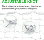 2 Pack Grow Tent Net Trellis Netting 4x4Ft Elastic Trellis Netting Includes 8 Iron Hooks Flexible Net Trellis for Grow Tents a Total of 36 Holes (White)