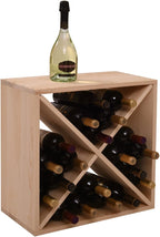 Y1LA 24 Bottle Wine Rack Holder Compact Cellar Cube Bar Storage Kitchen Decor Wood Display Home,Wine Storage Cube for Wood Crate in Natural (1, Natural-a)