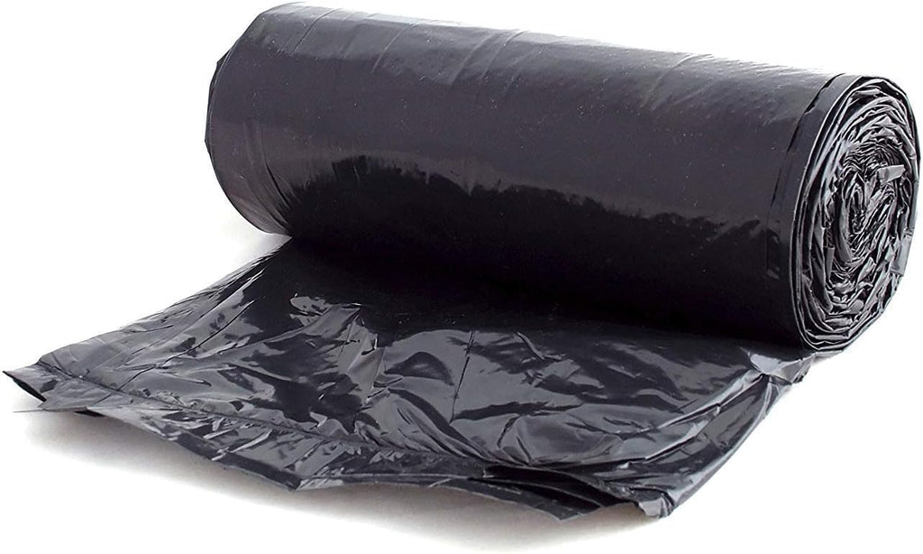 Aluf Plastics Heavy Duty 55 Gallon Trash Bags - (Large 200 Pack/w Ties) - 2 MIL Industrial Strength Plastic Drum Liners 38' x 58' Professional Black Garbage Bags for Construction, Contractors