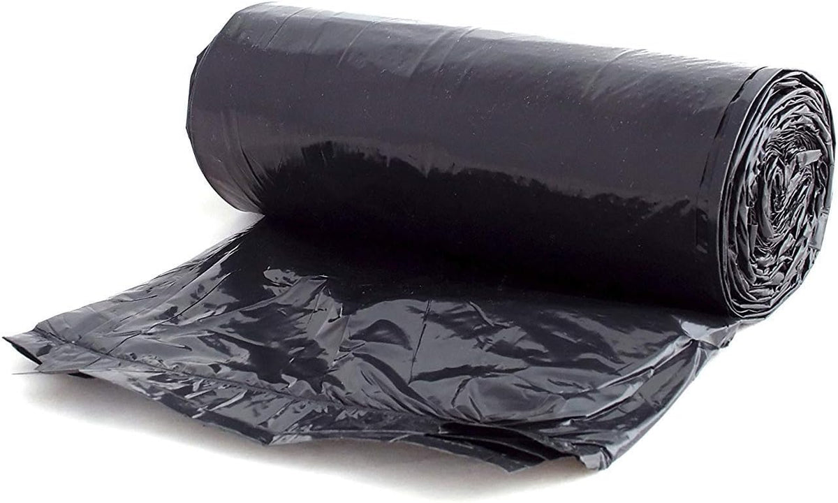 Aluf Plastics Heavy Duty 55 Gallon Trash Bags - (Large 200 Pack/w Ties) - 2 MIL Industrial Strength Plastic Drum Liners 38' x 58' Professional Black Garbage Bags for Construction, Contractors