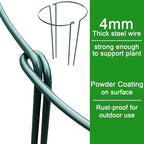 HiGift 10 Pack Peony Cages and Supports, 10" (W) x 16"(H) Plant Support, Heavy Duty Metal Plant Support Stake for Indoor Plants Half Round Garden Stakes Plant Support Ring for Hydrangea,Flower Outdoor