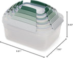 Joseph Joseph Nest Lock, 10 Piece Plastic Food Storage Container set with lids, Leak Proof, Airtight, Space Saving, Kitchen Storage, BPA free - Sage Green