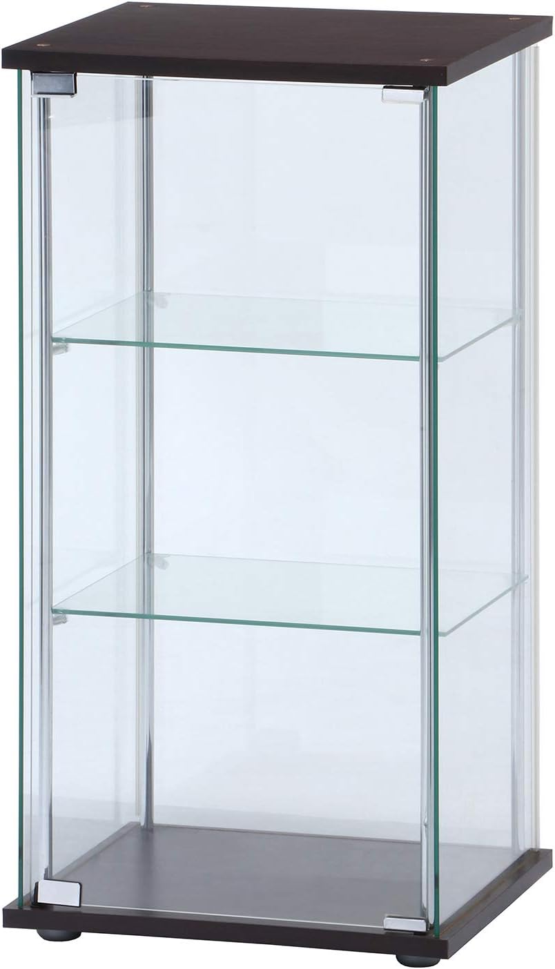 Fuji Boeki 96049 Collection Case, Figure Case, 3 Tiers, Width 16.7 x Depth 14.4 x Height 33.9 inches (42.5 x 36.5 x 86 cm), Brown, Tempered Glass, Full Glass,