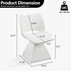 Swivel Dining Chair, Modern Faux Leather Kitchen Chair, Upholstered Armless Side Chair with Metal Base for Dining Room, Desk, Vanity, 1 PCS (White)