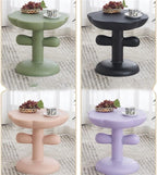 Coffee Tables, Side Tables Living Room Flower-Shaped End Tables Living Room Plastic Small Patio Table with Flower Shaped Table Top Small Night Stand for Living Room Bedroom(Pink)