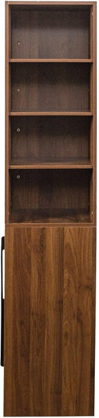 70.87" Kitchen Pantry Cabinet with Microwave Stand, Multi-Tier Pull-Out Storage Shelf, 4-Tier Side Shelf & Glass Door, Freestanding Food Hutch Buffet Sideboard for Dining Room, Walnut