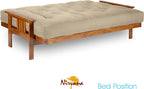 Stanford Futon Set - Full Size, Frame, 8" Twill Khaki Mattress