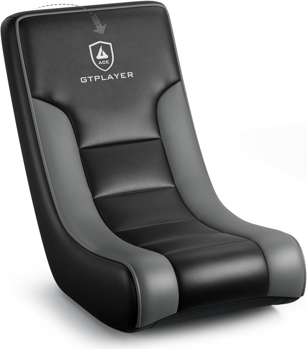 GTPLAYER Floor Rocking Gaming Chair – Floor Rolling Game Chairs with Angle Limiter, Gamer Rocker Floor Seat, Compact & Lightweight, Black & Grey