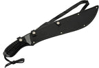 Szco Supplies 21” Full-Tang Curved Sawback Machete with Cord-Wrapped Handle, 420 Stainless Steel Blade, and Nylon Sheath for Camping, Hiking, and Survival