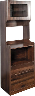 Kitchen Pantry Hutch Cabinet, Farmhouse Kitchen Hutch Buffet Cabinet with 2 Drawers and Shelves, Sideboard Buffet Cabinet with Microwave Stand for Dining Room, Kitchen
