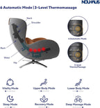 NOUHAUS Heated Classic Massage Chair Full Body and Spot Massaging Recliner with Ottoman, Bluetooth Speaker, in-Chair Charger. Portable Shiatsu Body Massager Chair (Caramel, Leather)