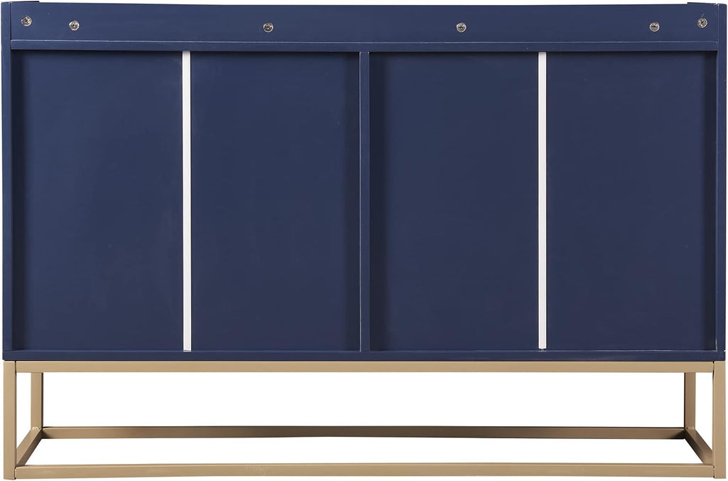 LUMISOL Sideboard Buffet Cabinet with Storage, Modern Storage Cabinet with 4 Doors and Metal Base, Accent Console Table with Adjustable Shelves for Kitchen, Dining Room, Entryway, Navy Blue