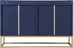 LUMISOL Sideboard Buffet Cabinet with Storage, Modern Storage Cabinet with 4 Doors and Metal Base, Accent Console Table with Adjustable Shelves for Kitchen, Dining Room, Entryway, Navy Blue