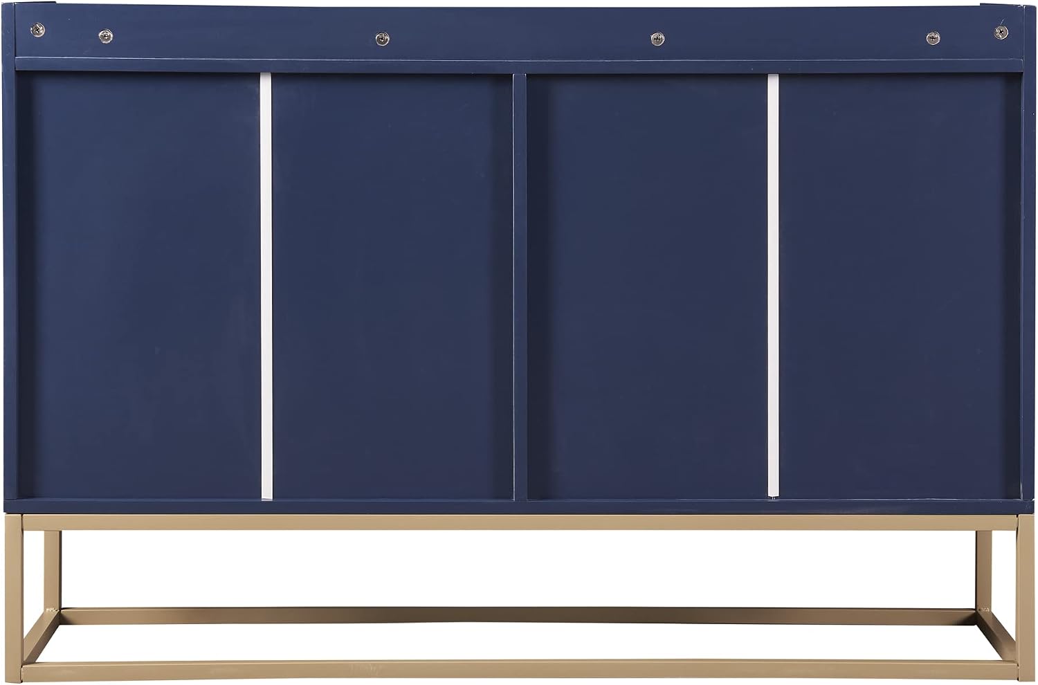 LUMISOL Sideboard Buffet Cabinet with Storage, Modern Storage Cabinet with 4 Doors and Metal Base, Accent Console Table with Adjustable Shelves for Kitchen, Dining Room, Entryway, Navy Blue