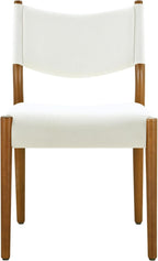 KISLOT Dining Chairs Set of 4, Ergonomic Upholstered Wood Chairs, White | Mid Century Modern Dining Room Chairs, Ergonomic Farmhouse Kitchen Chairs with Solid Rubber Wood Frame, Antique Walnut Leg