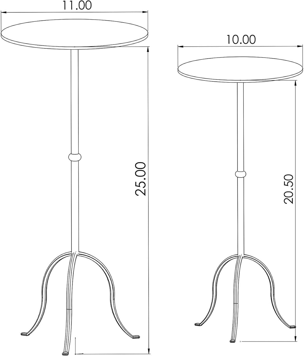 East at Main Agate Stone Cocktail and Martini Tables Set of 2 – Handcrafted Accent Tables with Polished Agate Tops, Side Tables for Living Room, Matte Black and Antique Brass Bases, 11” and 10” Sizes
