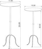 East at Main Agate Stone Cocktail and Martini Tables Set of 2 – Handcrafted Accent Tables with Polished Agate Tops, Side Tables for Living Room, Matte Black and Antique Brass Bases, 11” and 10” Sizes
