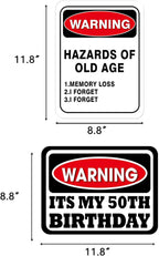 WERNNSAI 50th Birthday Party Decorations - 9PCS Wall Signs for Adults 50 Years Old Party Decor Yellow Caution Logos on Door Windows Yard Garden Sign Happy 50th Birthday Party Supplies