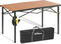 Join Nature 46.4" Large Camping Table for 2-6 People, Heavy Duty Foldable | Camp Table with Aluminum Roll-Up Top & Carry Bag, Supports 220 lbs, Portable Folding Table for BBQ, Tailgating, Backyard