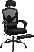 Sweetcrispy Ergonomic Office Chair, Computer Desk Chair with Lumbar Support | High-Back Mesh, 360° Rolling Work, Swivel with Wheels, Comfy Arms, Home Bedroom Study, Black