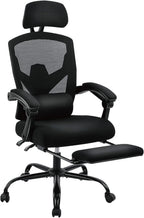 Sweetcrispy Ergonomic Office Chair, Computer Desk Chair with Lumbar Support | High-Back Mesh, 360° Rolling Work, Swivel with Wheels, Comfy Arms, Home Bedroom Study, Black