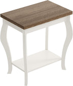ChooChoo End Tables Living Room, Side Tables Living Room with Curved Legs and Storage Shelf, Small End Tables for Small Spaces, Soft White
