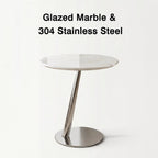 Round Marble Side Table – Modern Minimalist & Luxe Style – Suitable for Living Room, Sofa-Side, or Bedside Use