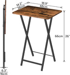 HOOBRO Portable TV Trays Set of 2, Folding TV Dinner Tables, TV Tray Tables for Small Space, Dining Trays for Eating at Couch and Bed, Easy Assembly, Space Saving, Rustic Brown and Black BF20BZP201