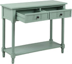 Knocbel Antique Entry Console Table with Drawers & Bottom Open Shelf, Wood Sofa Tables for Entryway Hallway Living Room, 35.43" W x 13.8" D x 30.25" H, Retro Blue