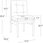 CHITA Dining Chairs Set of 2, Mid Century Modern Upholstered Kitchen Chairs with FSC-Certified Rubberwood Legs & Padded Seats,Saddle Brown