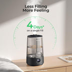 Homvana 3.6L Cool Mist Humidifiers for Bedroom, Large Room, Home, House, Office, Living Room, 34H Top Fill Easy to Clean Small Humidifier for Plants indoor, Grow Tents, Greenhouse, Filterless (Black)