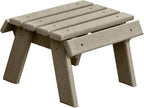 DutchCrafters Poly Outdoor Footstool - Amish Made Outdoor Furniture, Earth-Friendly, Recycled Plastic Patio & Balcony Furniture, Smooth & Durable, Stainless Steel Hardware, Easy Assembly (Weatherwood)