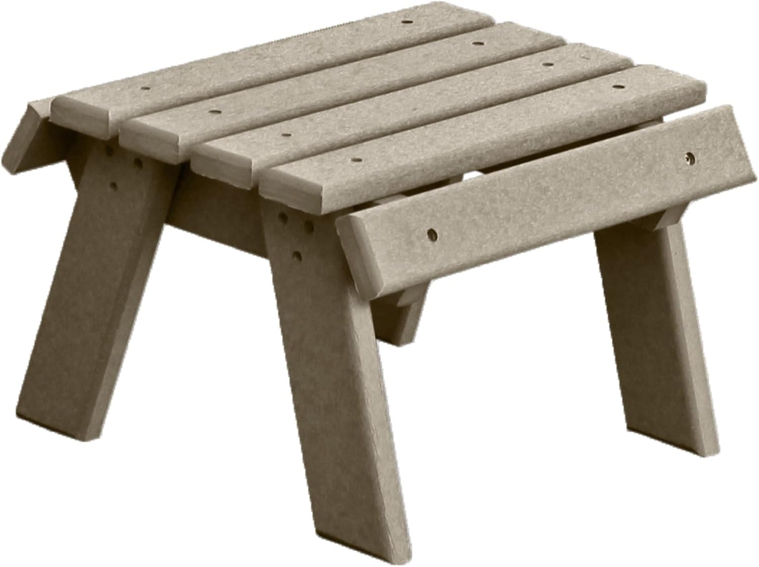 DutchCrafters Poly Outdoor Footstool - Amish Made Outdoor Furniture, Earth-Friendly, Recycled Plastic Patio & Balcony Furniture, Smooth & Durable, Stainless Steel Hardware, Easy Assembly (Weatherwood)