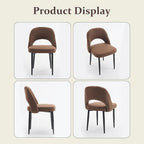 Modern Dining Chairs, Fabric Upholstered Accent Kitchen Chairs with Comfy Padded Seat & Sturdy Metal Legs, Side Farmhouse Chairs for Dining Room, Living Room, Restaurant (Brown, Set of 6)