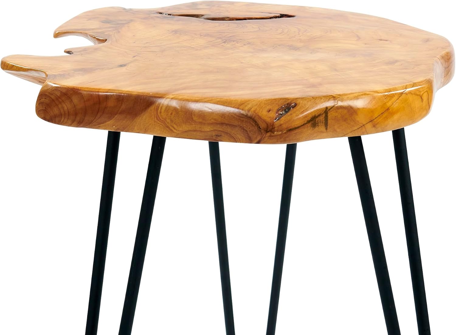 Greenage Cedar Roots Naturally Live Edge Side Table 16" x 14" x 21" Height Natural Wood End Table for Living Room Bedroom Home Decor Wooden Plant Stand