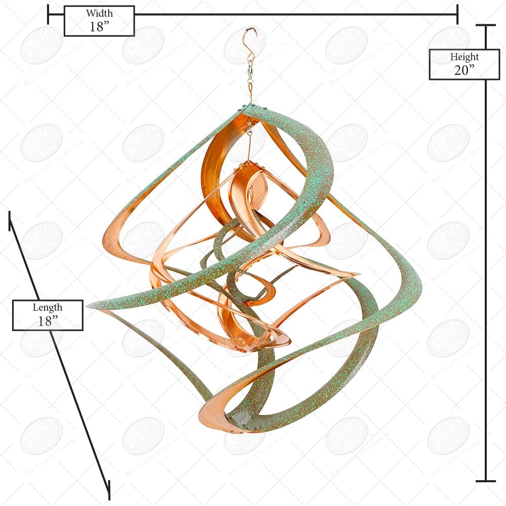 Red Carpet Studios The Original Helix Cosmix Spinner Hanging Triple, 18-Inch, Copper & Patina