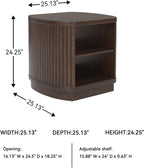 Signature Design by Ashley Korestone Contemporary End Table with Storage and Adjustable Shelf, Dark Brown