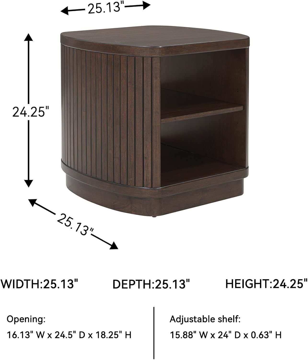 Signature Design by Ashley Korestone Contemporary End Table with Storage and Adjustable Shelf, Dark Brown