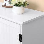 Farmhouse Kitchen Pantry Cabinet, 48.5" Tall Storage Organizer, White Cupboard