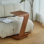 Wood Side Table Modern C Table Sofa Small End Table Mobile Coffee Table Snack Drink TV Tray for Living Room Bedroom Small Spaces Decoration