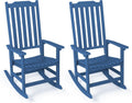 Outdoor Rocking Chairs Set of 2, Oversized All Weather High Back Porch Rocker, Patio Rockers for Outside