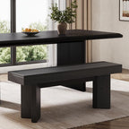 Tribesigns Wooden Entryway Bench, 47" Farmhouse Indoor End of Bed Bench, Long Dining Benches Seat for Bedroom, Dining Room, Hallway, Foyer (Black)