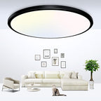 zemty 23 Inch LED Flush Mount Ceiling Light, Super Slim 56W 5040lm LED Ceiling Light, 3 Color Temperature in One 3000k/4500k/6000K Round Light Fixture for Bedroom, Kitchen, Dining Room (Black)