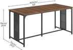 YATINEY Dining Table for 6-8, 63" Large Kitchen Table, Industrial Dining Room Table, Wooden Rectangular Table with Adjustable Feet, for Dinner, Kitchen, Walnut and Black CZ03BH