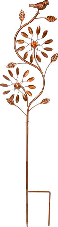 Sunnydaze Twirling Twigs Large Wind Spinners Outdoor for Garden - Spinner Yard Art with 2-Point Step-in Stake - 48" H