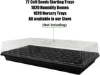 72 Cell Seed Trays, Thick Durable 72 Cell Plug Tray Seedling Plastic Nursery Tray for 1020 Flat Germination (10-Pack, 21"×11", 1.81" Height, Low)