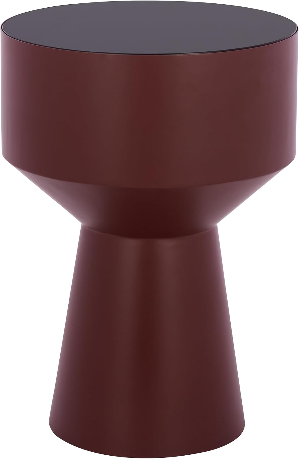 SAFAVIEH Home Collection - Sumiko Accent Table with Black Glass Top & Bordeaux Iron Base, Modern Sculptural Side Table, Fully Assembled (ACC3233B)