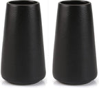 Simple Vase for Flowers Plants, Matte Vases for Modern Table Shelf Home Decor Wedding Boho Decor, 6" H Frosted Elegant Ceramic Vase for Pampas Grass Fluffy Stem Bouquet Lavender Flowers (Black, 2)